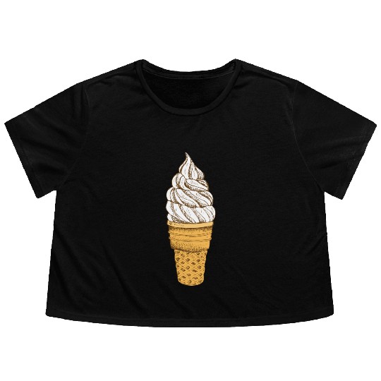 Ice Cream Flowy Cropped Tees