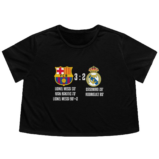 FC Barcelona 3 - 2 Real Madrid Flowy Cropped Tees