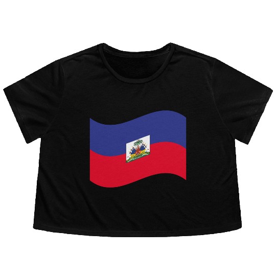 flag haiti Flowy Cropped Tees