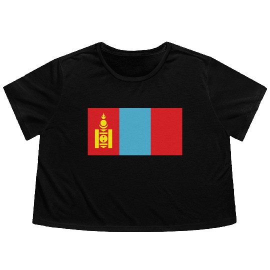 flag mongolia Flowy Cropped Tees