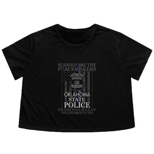 Oklahoma Highway Patrol Saint Michael Police Prayer Flowy Cropped Tees