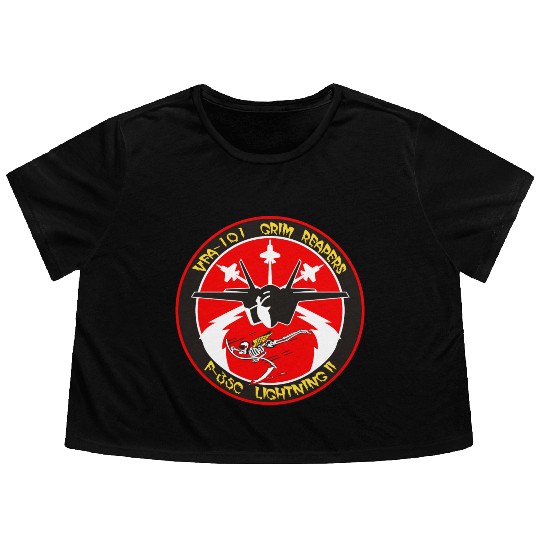F-35 Lightning II VFA-101 Grim Reapers Flowy Cropped Tees
