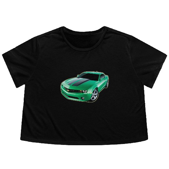 GREEN CHEVY CAMARO Flowy Cropped Tees