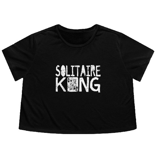 Solitaire King Card Games Fun Flowy Cropped Tees