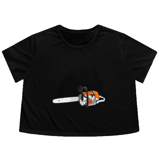 Your Forestry Business - Chainsaw & Pine Forest Flowy Cropped Tees