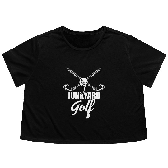 Junkyard Golf Course Funny for Golfer Dad Design Flowy Cropped Tees