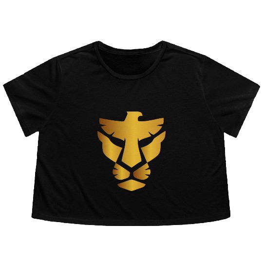 lion & eagle face Flowy Cropped Tees