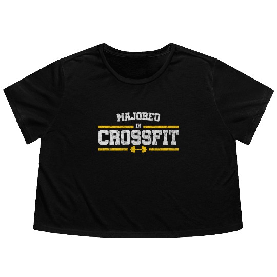 Gym and Exercise Majored in crossfit Flowy Cropped Tees
