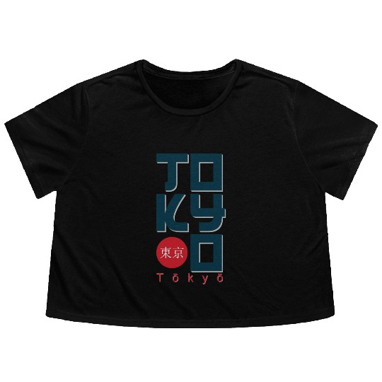 Tokyo Flowy Cropped Tees and apparel design effect print,