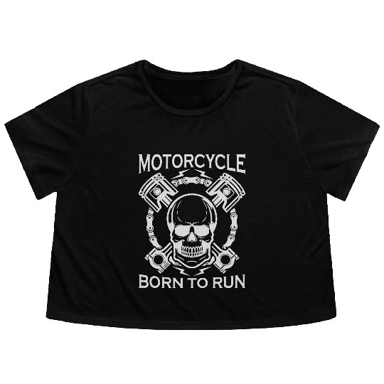 Born To Run Motorcycle Flowy Cropped Tees
