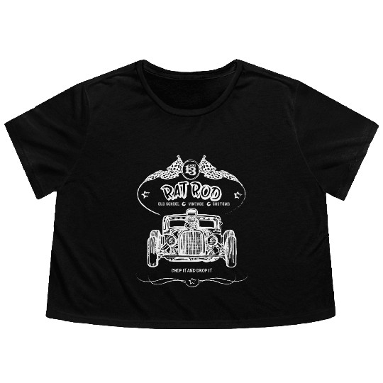 Rat Rod, Hot Rod Flowy Cropped Tees