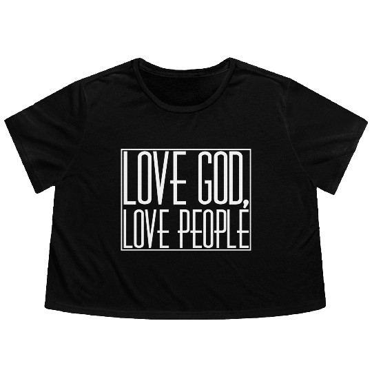 LOVE GOD,LOVE PEOPLE Flowy Cropped Tees