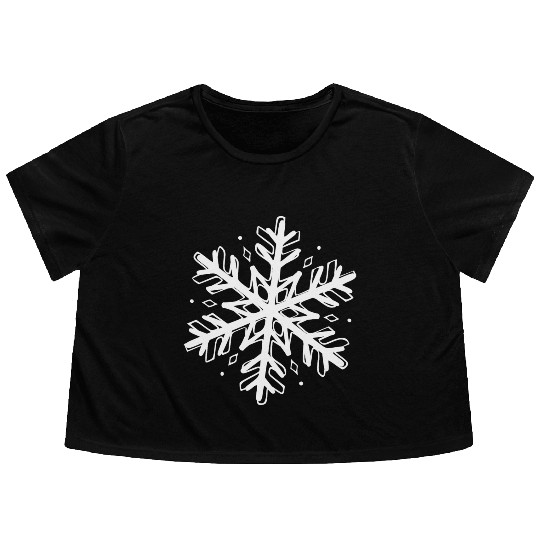 Snowflake Winter Xmas Flowy Cropped Tees