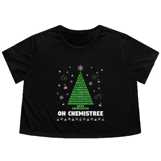 Oh Chemistree Periodic Table Christmas Tree Flowy Cropped Tees