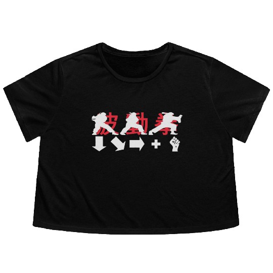 Hadouken Ryu Street Fighter 1 Flowy Cropped Tees