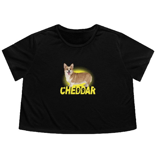 Cheddar Corgi Dog Brooklyn Nine Nine B99 Flowy Cropped Tees