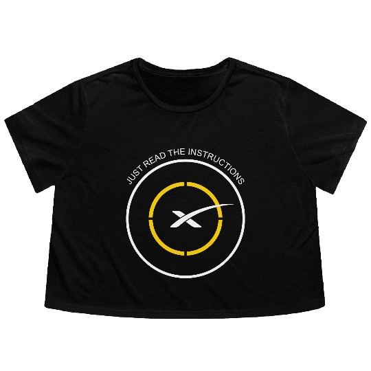 Read The Instructions SpaceX Droneship Elon Musk Flowy Cropped Tees