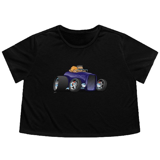 Highboy hot rod deep purple roadster Flowy Cropped Tees