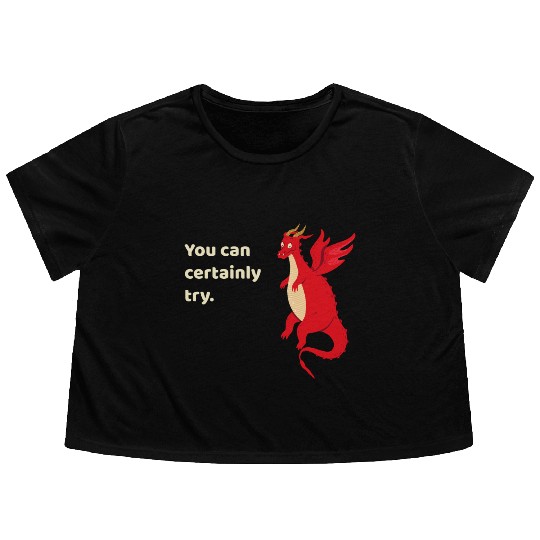 You Can Certainly Try Red Dragon Flowy Cropped Tees