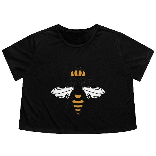 Queen Bee with Crown Motif Flowy Cropped Tees