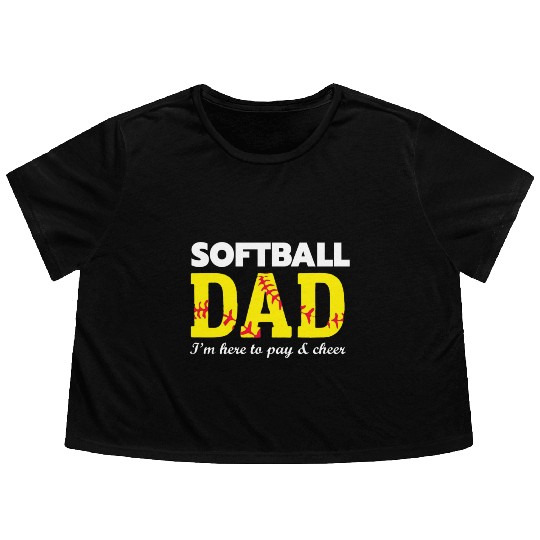 softball dad Flowy Cropped Tees