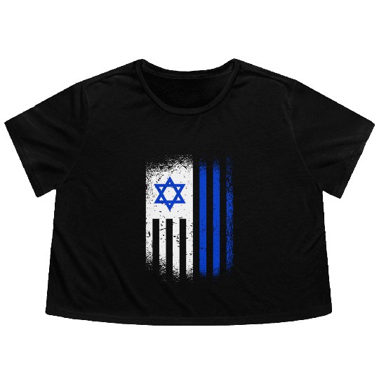 Israel Flags Design / Jerusalem Haifa Tel-Aviv Flowy Cropped Tees