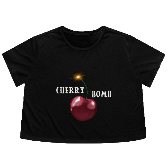 Cherry bomb big Flowy Cropped Tees