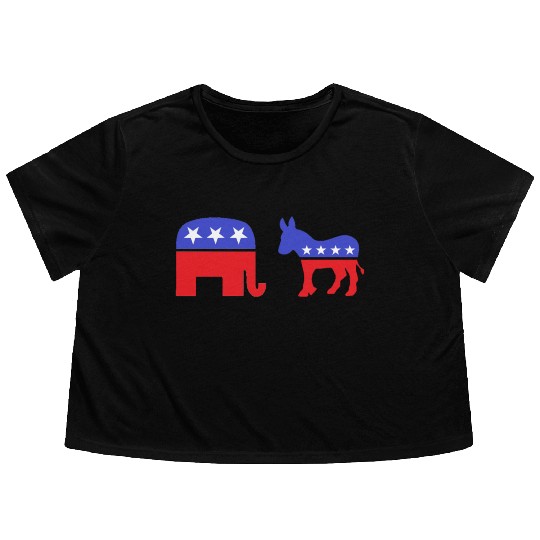 Democrat Republican Flowy Cropped Tees