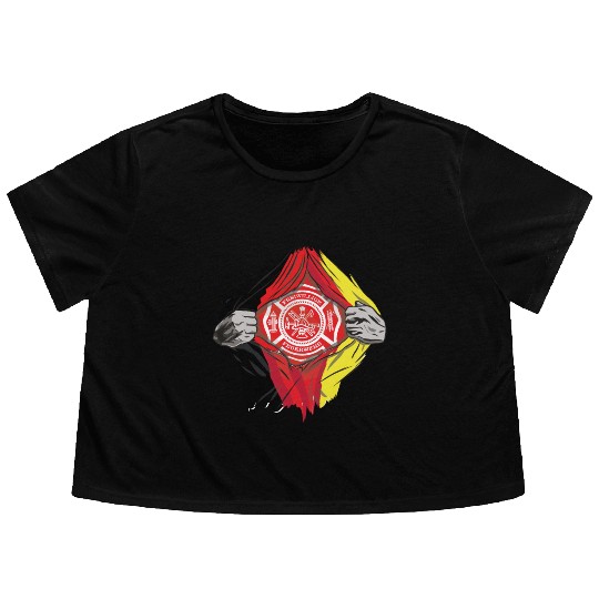 German Volunteer Fire Brigade Firefighter Flowy Cropped Tees
