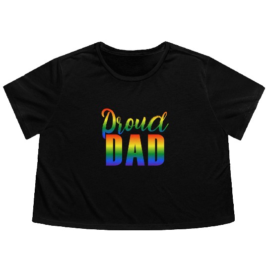 Proud Dad LGBT Gay Pride Flowy Cropped Tees