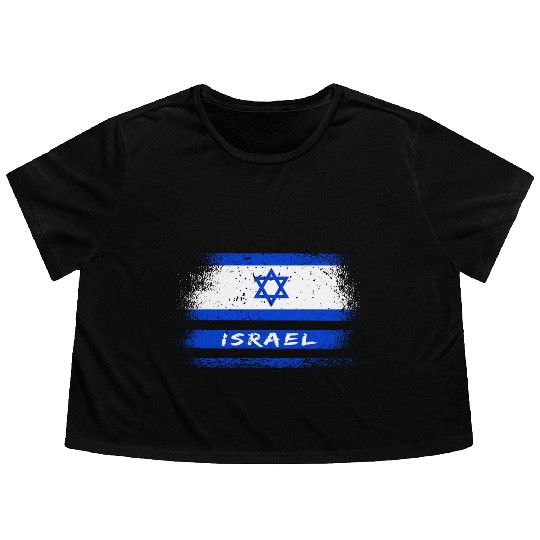 Israel Vintage Flag / Gift Jerusalem Flowy Cropped Tees