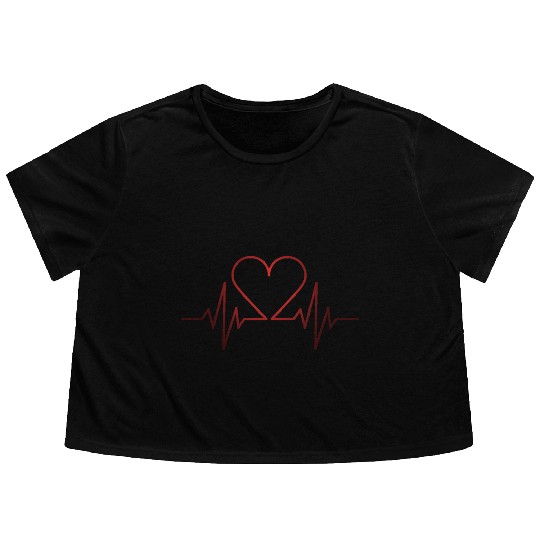 Heart Beat Flowy Cropped Tees