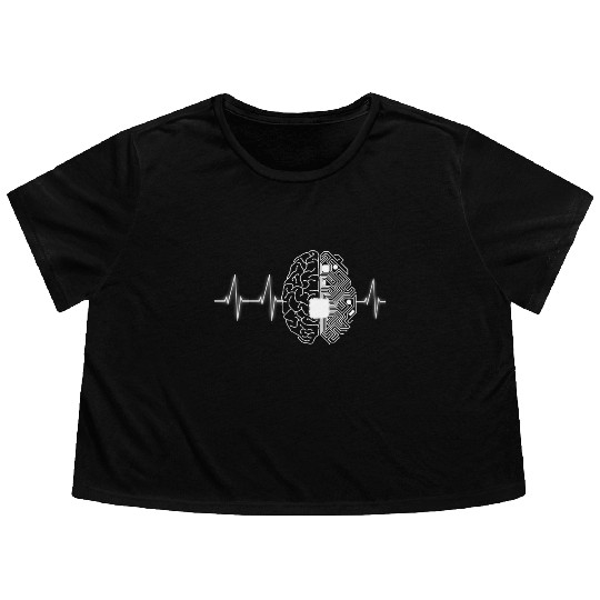 Machine Learning AI Data Science Heartbeat Data Flowy Cropped Tees