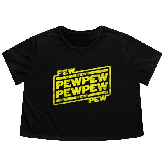 Pew Pew Pew Flowy Cropped Tees