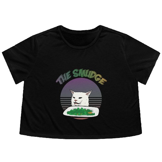 Smudge The Cat Meme Flowy Cropped Tees