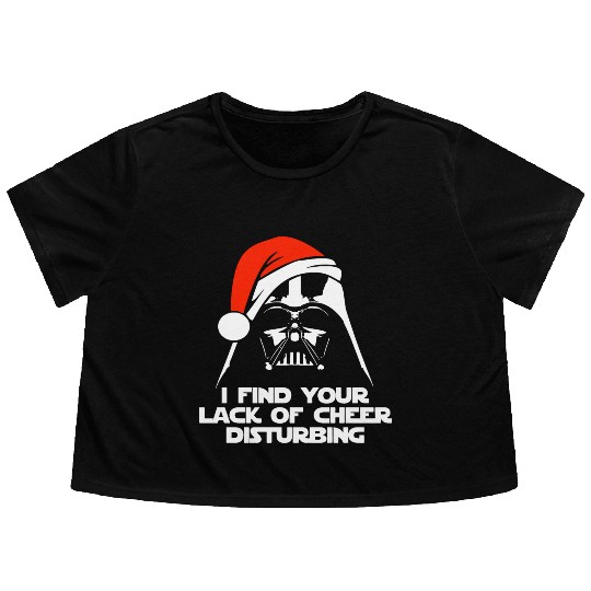 Darth Vader Santa Claus Christmas Sweater Design Flowy Cropped Tees
