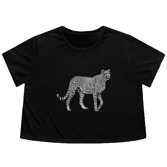 Cheetah Flowy Cropped Tees