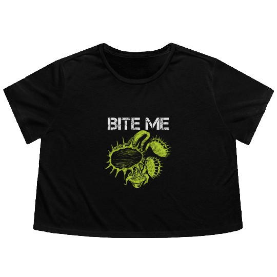 Carnivorous Plant Venus Fly Trap Lover Bite Me Flowy Cropped Tees