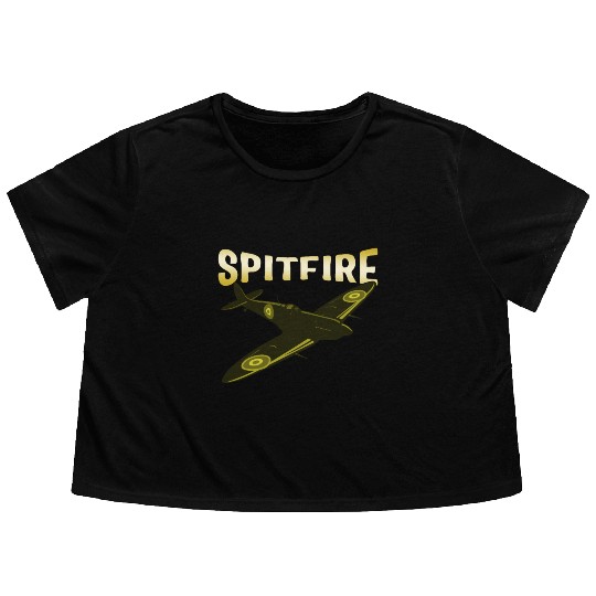 Spitfire UK Mk.1 RAF British WWII Fighter Royal Flowy Cropped Tees