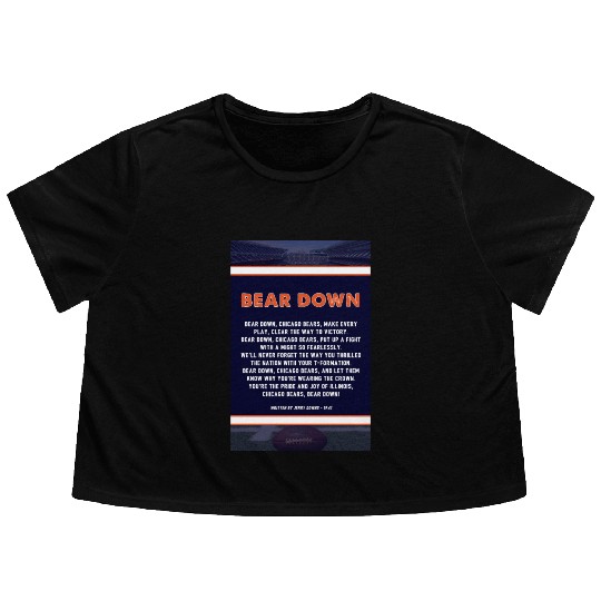 Bear Down Lyrics Poster Flowy Cropped Tees