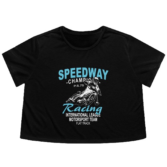 Motorcycle Speedway Racing Flowy Cropped Tees