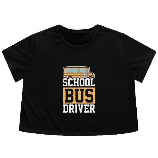 Bus Driver School Bus Flowy Cropped Tees