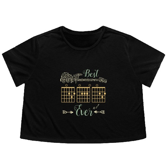 Best Dad Ever Cool Guitar Chord Gifts Flowy Cropped Tees