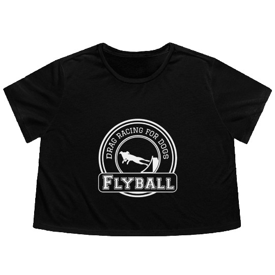 flyball drag racing dogs Flowy Cropped Tees