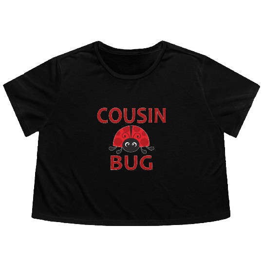 Cousin Bug Funny Ladybug Cousin Flowy Cropped Tees