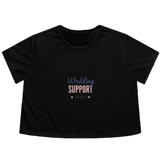 Wedding support squad Flowy Cropped Tees