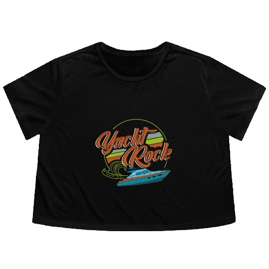 Mega Yacht, Mega Yacht Yacht, rock Flowy Cropped Tees