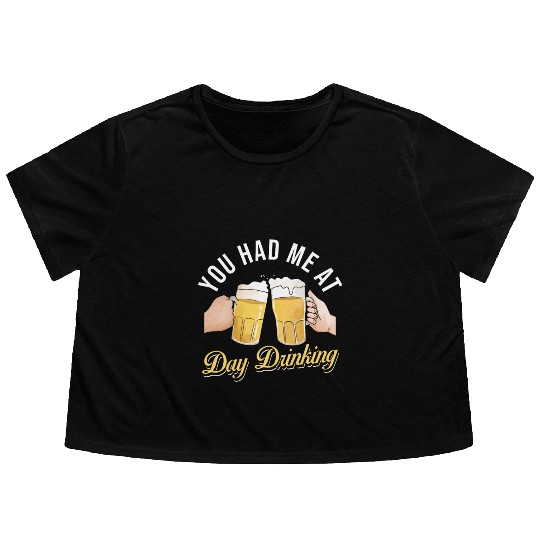 Day Drinking Beer Flowy Cropped Tees