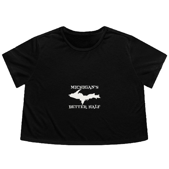 Michigan Better Half Upper Peninsula Yoopers 906 U Flowy Cropped Tees