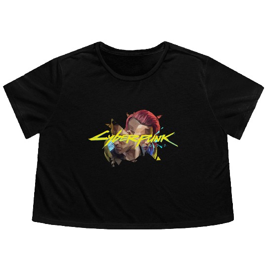 cyberpunk 2077 Flowy Cropped Tees